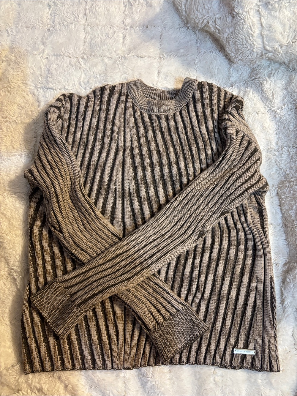 Summon women’s  Ribbed Crewneck Sweater - Taupe